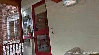 Wild MILF Sarah Jane Flashes and Masturbates in Public