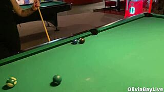 Intense Emotions Build From Pool Game To Slutty Blowjob In Public Toilet