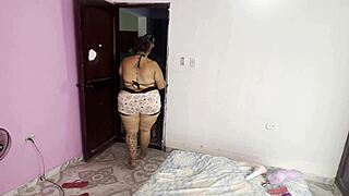 Latina moans as stepbrother fucks her tight ass cowgirl