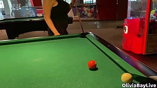 Intense Emotions Build From Pool Game To Slutty Blowjob In Public Toilet