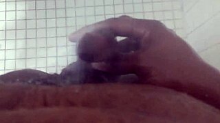 kinky femdom lactating in shower with milk cumshot