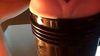 amateur guy fucking his fleshlight in homemade video