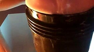 amateur guy fucking his fleshlight in homemade video
