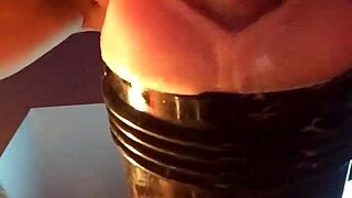 amateur guy fucking his fleshlight in homemade video