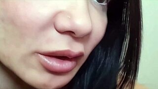 Latina milf sucks cock until creampie in mouth.