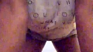 ebony milf strip tease and deepthroat preview with anal creampie