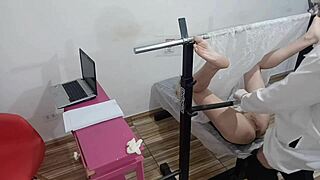 Young Girl Examined By Gynecologist In Hospital.