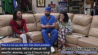 ebony cheerleader gets humiliated during physical by doctor