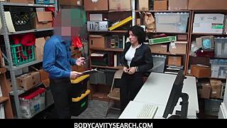Latina teen 18+ Maya Morena gets fucked by perv security guard in body cavity search