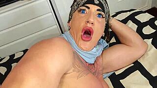 Big Clit Mature Woman Destroys Giant Dildo with Squirting Assfucking