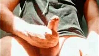 Naughty naked exhibitionist flashes big cock in handjob masturbation and sex videos!