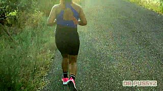 redhead with huge ass trains at gym with her lover