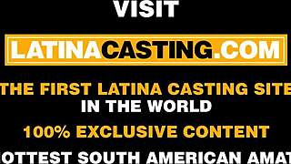 Will this hot latina lingerie model suck cock and fuck in casting interview to get booked?