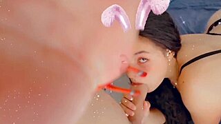 Recopilacion De Mamadas Filtro Snapchat With Brunette Babe And Monster Cock