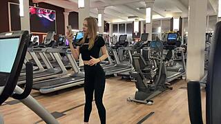 gym beauty joins me in bathroom for sex