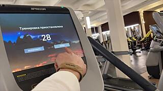 gym beauty joins me in bathroom for sex