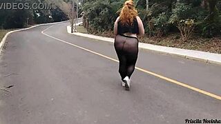 priscila, why you walking the streets with no panties under that transparent skirt? showing off those big tits?