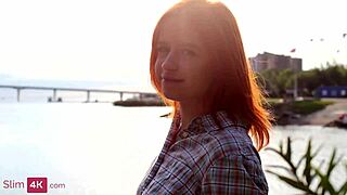 Redhead babe bold anal sex with facial