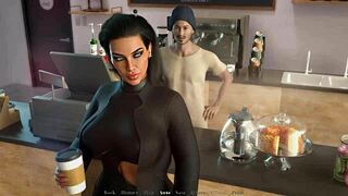 Big step mom with huge tits sucks my cock while masturbating in the bathroom.