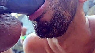 african bodybuilder fucks two on beach