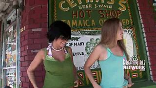 girl gets caught flashing tits on university campus