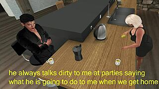 late night cheating in the kitchen with wife