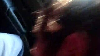 Shemale has rapid oral sex in the car