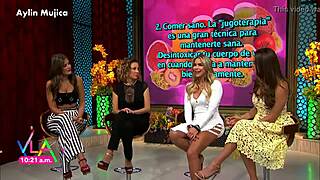 Hey, check out Aylin Mujica's marked nipples and big ass in mini skirt upskirt