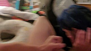 sucking that dick with tattoo. amateurs blowjob on cock.