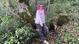 outdoor forest rough sex with teen girl, pussy fucked, cum in mouth, squirted teaser?