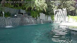 Horny woman attracts attention with intense anal scenes in lingerie