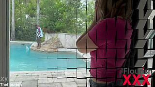 Krissy Knight craves the pool guy Ace Bigs badly. She bends over for interracial doggystyle and facial cum.