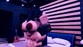 Damn, this chubby rice bunny is getting pounded hard by that big black cock in her ass