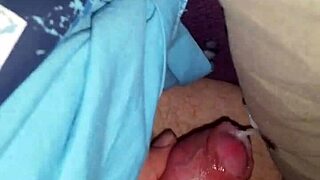 wife gives casual handjob leading to cumshot in quick session.