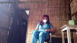 Real nurse just back from hospital work