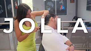 Slutty latina stylist seduces favorite client for tight pussy fuck during haircut