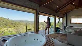 renatinha, you safada, what's happening in that cabana with your big tits?