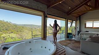 renatinha, you safada, what's happening in that cabana with your big tits?