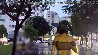 Check out this hairy pussy upskirt and flashing in public - it's like trick or treat with armpits and feet too.