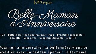 Oh man, belle-maman gets bent over in doggystyle for her anniversary - French audio porn action!