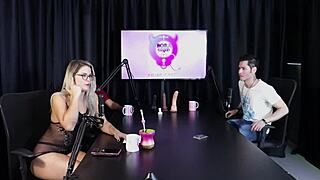 Loira feels the heat and strips off her clothes after the guest talks about freeing a woman at the swing house - Jow Jow Sheer Red