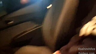 Risky public handjob happens to hot teen girl on the street from passing car