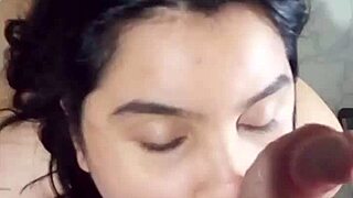 Hottest cum in mouth ever - she swallows it all with a smile! 😏