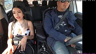 CASTING a tattooed skinny Latina Baby Kat with doggystyle riding and pussy licking by Luis Garay.
