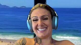 training at the gym facing ipanema beach in rj just in bikini all wet with sweat dripping down my legs got me so turned on
