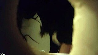 Hey, can you see this sexy babe peeing through the wall hole on hidden cam?