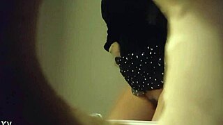 Hey, can you see this sexy babe peeing through the wall hole on hidden cam?