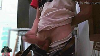 i was masturbating in the back of the shop with my big cock