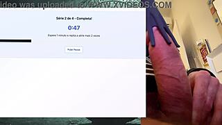 Exercise session with strong fat 19 cm cock lasting hours without cumming