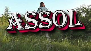 why does this cute brunette teen flash her hairy pussy outdoors? bent over in short dress on wild beach without panties.